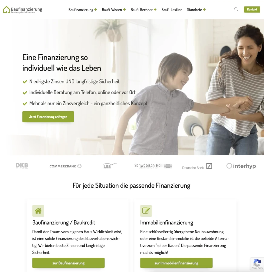 Screenshot von baufin-experten.de