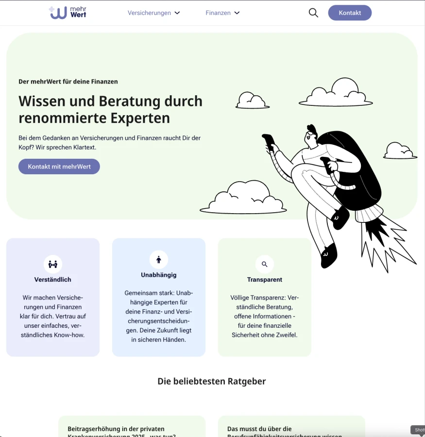 Screenshot von mehr-wert.com